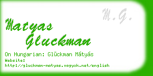 matyas gluckman business card